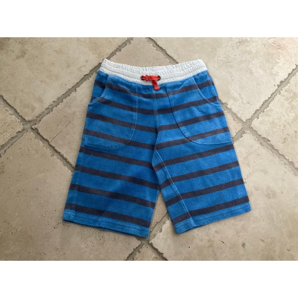 Mini Boden Boys Blue Striped Terry Shorts‎ Size 7